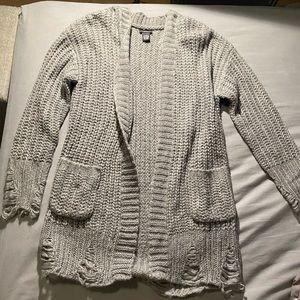 Distressed cardigan